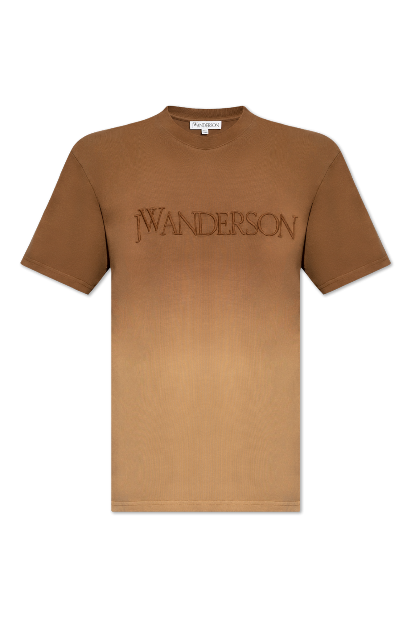 Tシャツ・カットソー JW ANDERSON Men T Shirts JT0238PG1551619 Brown Brown T - shirt with embroidered logo JW Anderson